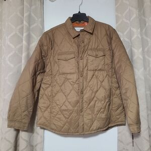 Calvin Klein Quilted Womens Tan Collar Jacket Womens Size XL